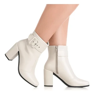 Bota Feminina Off White Salto Alto Inverno