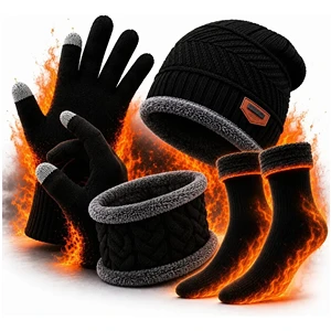Kit Inverno - Touca Luva Cachecol Meia Térmica