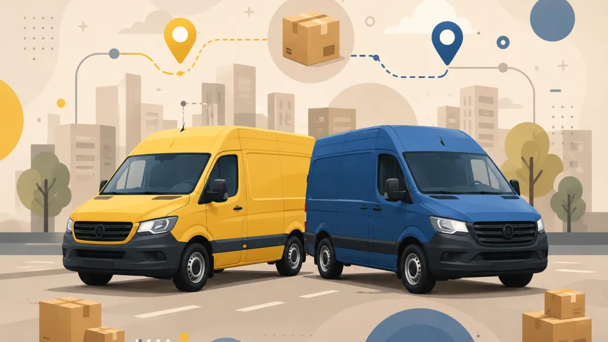Mapa do Brasil com rotas de entrega ilustradas por setas entre cidades, representando a comparação entre opções de transportadoras para envios de e-commerce